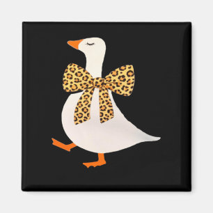 Süße Gans Tante Leopard Schleife Lustiger Tierlieb Magnet