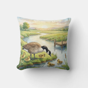 Süße Gans und Babys Fluss- und Seetiere  Kissen