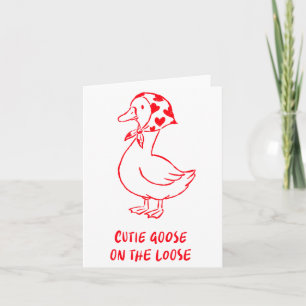 Süße Gans Valentinstag Herzen Bandana Hübscher Hof Karte