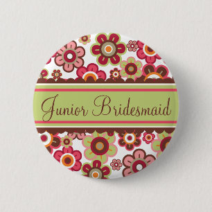 Süße Gänseblümchen Blumen Brautjungfer Hochzeitsbu Button