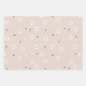 Süße Gänseblümchen-Blüten & Grünzeug Geschenkpapier Set (Vorderseite 2)