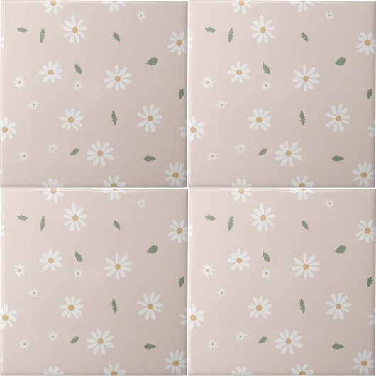 Süße Gänseblümchen-Blüten & Grünzeug Mädchen-Kinde Fliese