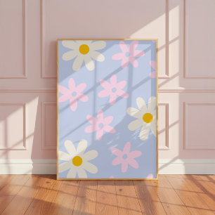 Süße Gänseblümchen Mädchen Kinderzimmer Wandkunst  Poster