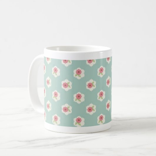 Süße Gänseblümchen-Tasse im Aqua Kaffeetasse (Vorderseite Links)