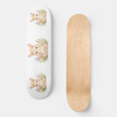 Süße Garten-Hasen-Wasserfarben-Kunst Skateboard (Vorderseite)