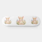 Süße Garten-Hasen-Wasserfarben-Kunst Skateboard (Horizontal)