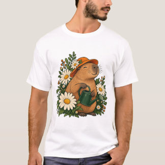 Süße Gartencapybara mit Gänseblümchen T-Shirt