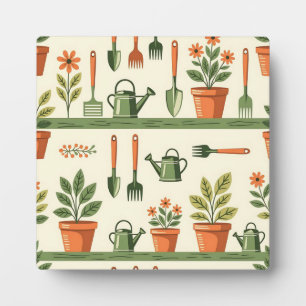 Süße Gartengeräte Floralmuster Cozy Fotoplatte