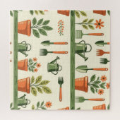 Süße Gartengeräte Floralmuster Cozy Puzzle (Horizontal)