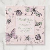 Süße Garteninsekten Rosa Danke Geschenkanhänger (Vorderseite)