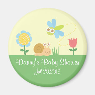 Süße Gartenlibelle und Schnecken-Baby-Shower-Gesch Magnet