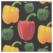 Süße Gartenpaprika Schwarzes Nähstoff Stoff (Nahaufnahme)