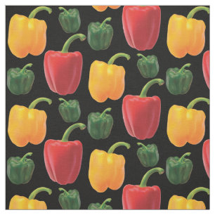 Süße Gartenpaprika Schwarzes Nähstoff Stoff