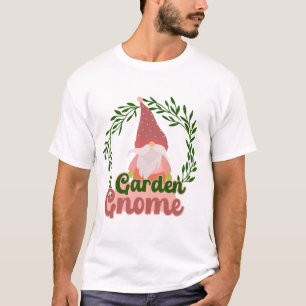 Süße Gartenzwerg-Frühlingsblumen-Kranz-Kunst T-Shirt