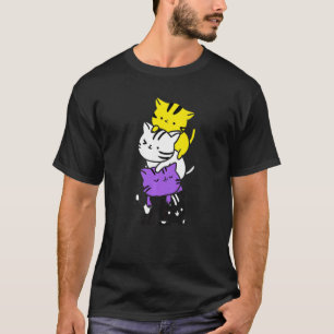 Süße Gay Pride Nonbinary Katzenhaufen Lgbt Flagge  T-Shirt