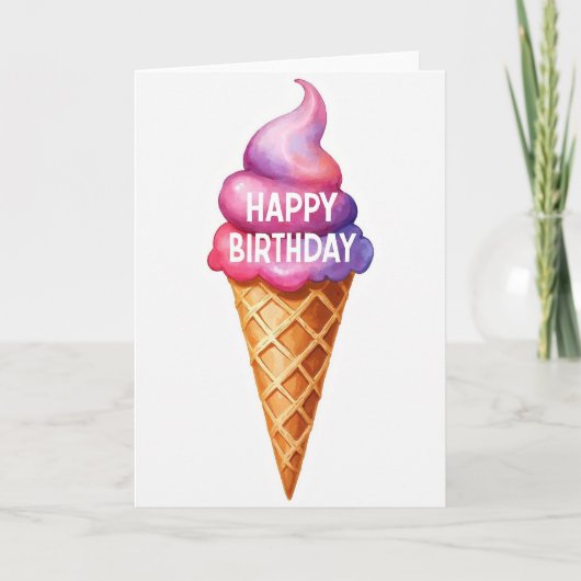 Süße Geburtstag-Eiscreme-Karte Karte (Vorderseite)