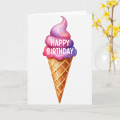 Süße Geburtstag-Eiscreme-Karte Karte (Gelbe Blume)