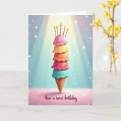 Süße Geburtstag-Eiscreme-Stack-Karte Karte (Gelbe Blume)