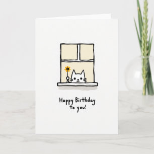 Süße Geburtstag-Fenster-Katzenkarte Karte