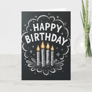 Süße Geburtstag-Kreidekunstkarte Karte