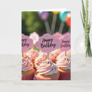 Süße Geburtstag-Pink-Torte-Karte Karte