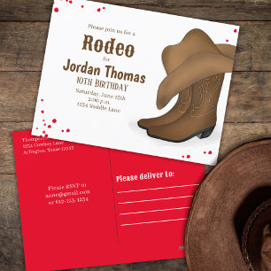 Süße Geburtstags-Cowboy-Rodeo-einfache rote Bandan Postkarte
