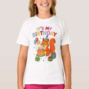 Süße Geburtstags-Eichhörnchen-Feierparty-Design T-Shirt