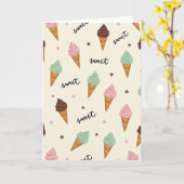 Süße Geburtstags-Eiscreme-Musterkarte Karte (Gelbe Blume)