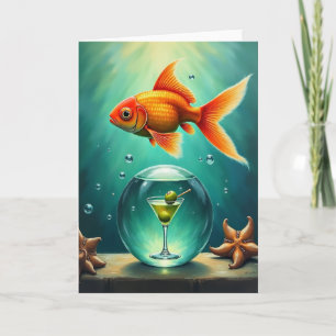 Süße Geburtstags-Goldfisch-Karte Karte