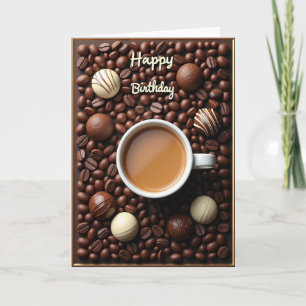 Süße Geburtstags-Kaffeebohnen-Grußkarte Karte