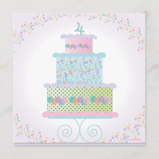 Süße Geburtstags-Kuchen-Geburtstags-Party Einladung