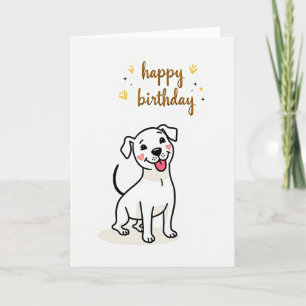 Süße Geburtstags-Lächeln-Hund-Kunstkarte Karte