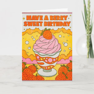 Süße Geburtstags-Letterpress-Karte mit Beeren Karte