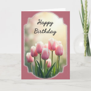 Süße Geburtstags-Tulpen-Blütenkarte Karte