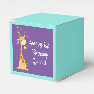 Süße Geburtstagsfeier für Giraffen-Kinder Geschenkschachtel