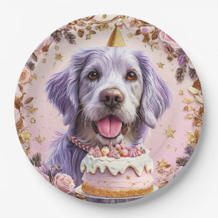 Süße Geburtstagshund-Torte-Feier-Party-Stil 🎂 Pappteller