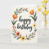 Süße Geburtstagskarte Karte (Gelbe Blume)