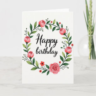 Süße Geburtstagsrosen-Kranzkarte Karte
