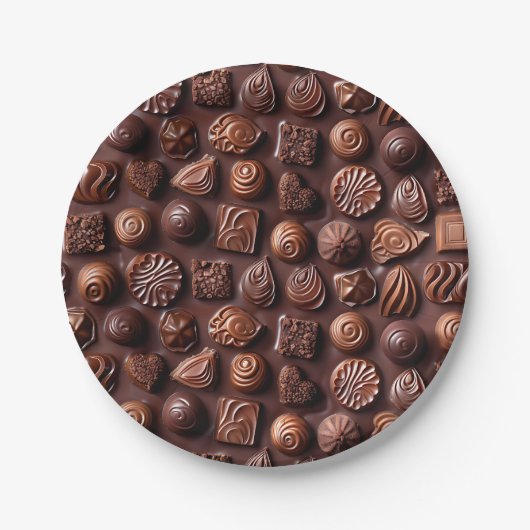 Süße Geburtstagsschokolade Einzigartiger Trend Foo Pappteller (Vorderseite)