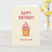 Süße Geburtstagstorte Karte (Gelbe Blume)