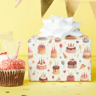 Süße Geburtstagstorten-Verpackungspapier Geschenkpapier