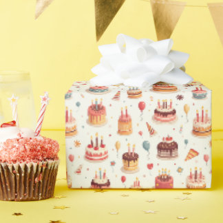 Süße Geburtstagstorten-Verpackungspapier Geschenkpapier