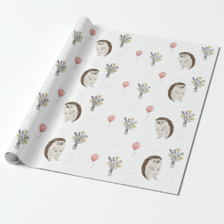 Süße Geburtstagsverpackung mit Igel-Motiv Geschenkpapier