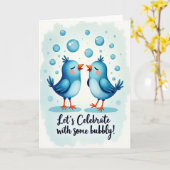 Süße Geburtstagsvögel Karte (Gelbe Blume)