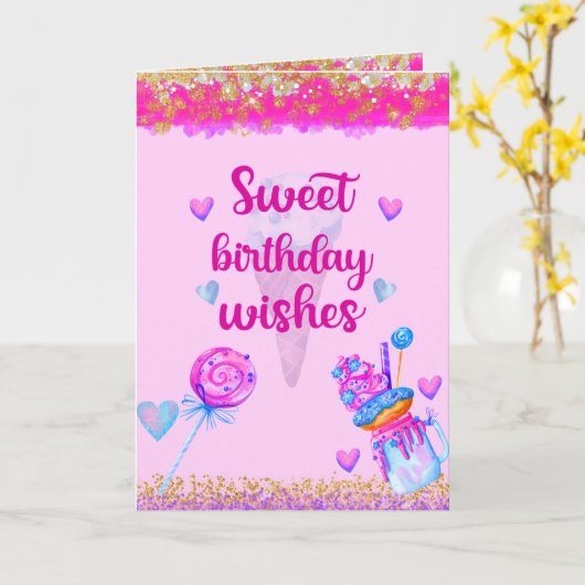 Süße Geburtstagswünsche Karte (Gelbe Blume)