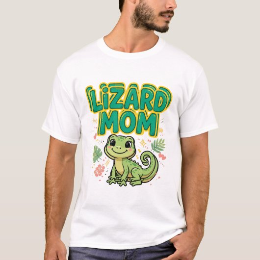 Süße Gecko-Mutter Echsen T-Shirt (Vorderseite)