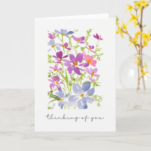 Süße Gedanken an Dich Watercolor Floral Karte