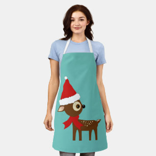 Süße gefleckte Hirsch Weihnachtskunst Schürze
