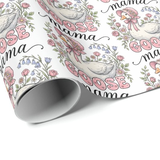 Süße geflieste Mama-Gans Muttertag Geschenkpapier (Rolleneckpunkt)