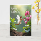 Süße geflügelte Geburtstagskarte Karte (Gelbe Blume)